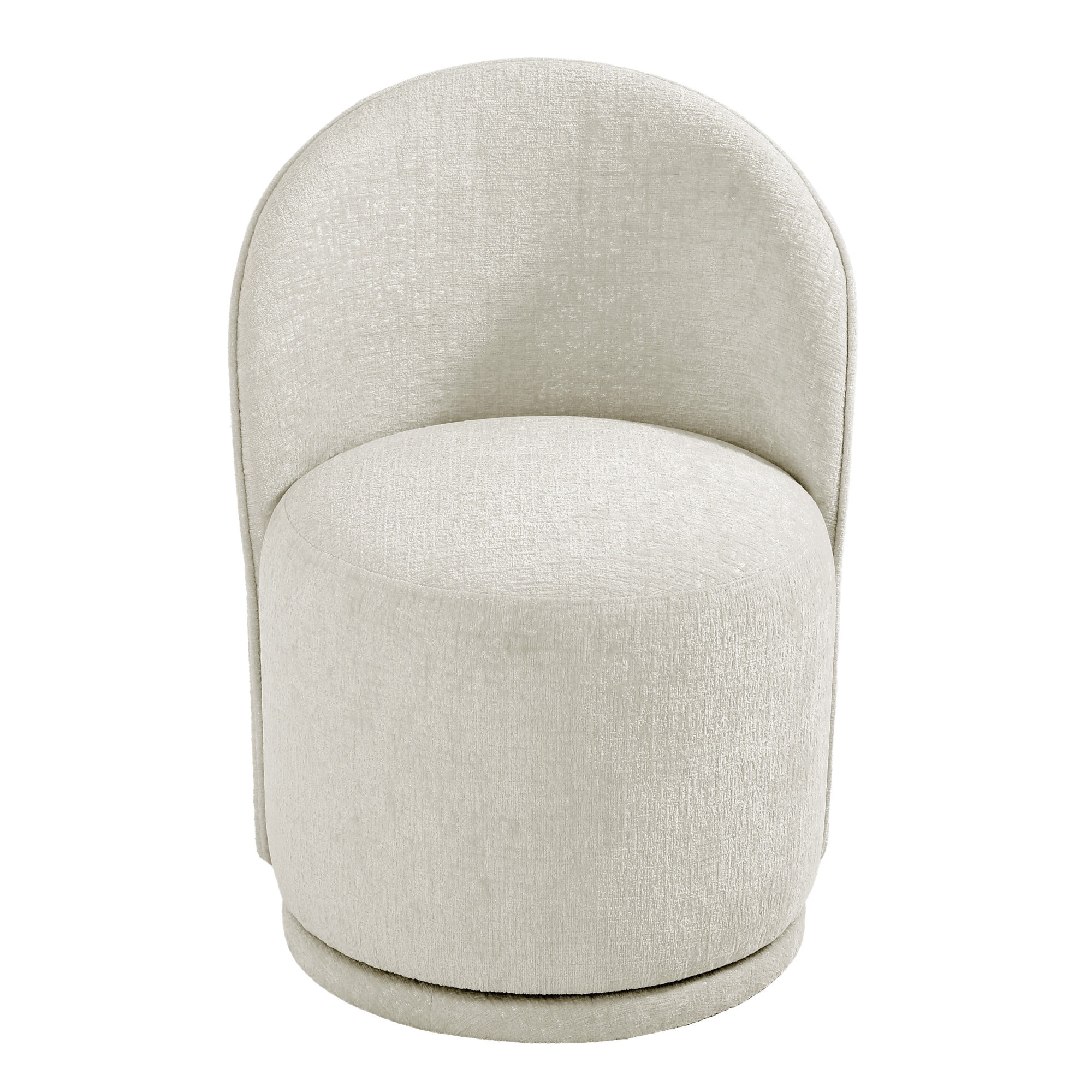 DREAMSIDEA Swivel Dining Chair, Upholstered Barrel Accent Chair for Dining Room & Kitchen Chairs, Morden Round Vanity Chair for Living Room&Bedroom,Set of 2,Chenille-Light Sand