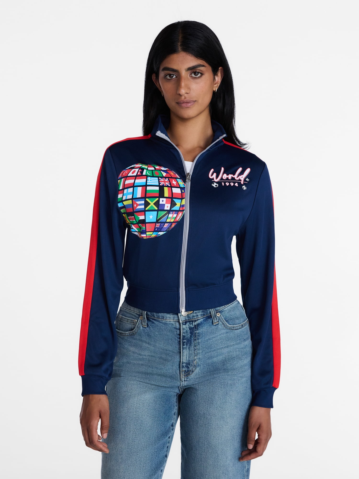 World Cup Women's and Women's Plus Zip Up Fashion Jacket, Sizes XXS-XXL