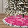 thumbnail image 3 of Christmas Tree Skirt, Modern Minimalist Cool Horse Pink Christmas Tree Decorations Indoor, Tree Skirts Mat With Tassel Trim for Halloween New Year Holiday Christmas Party Decor 30 Inches, 3 of 7