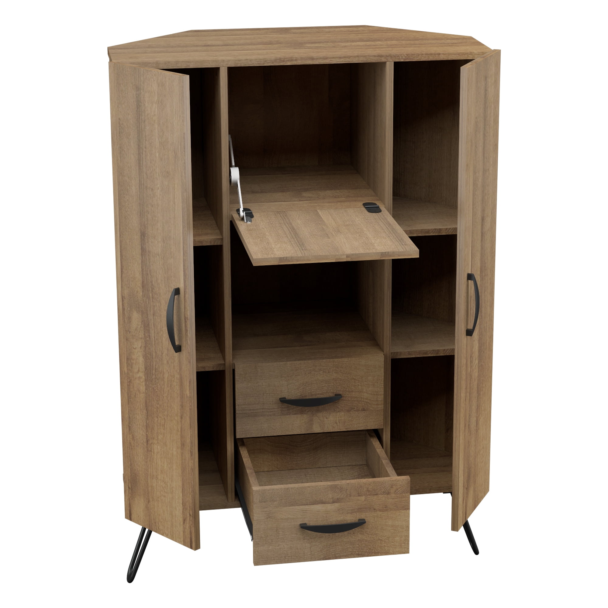 Inval Sideboard Buffet Corner Storage with Open Storage