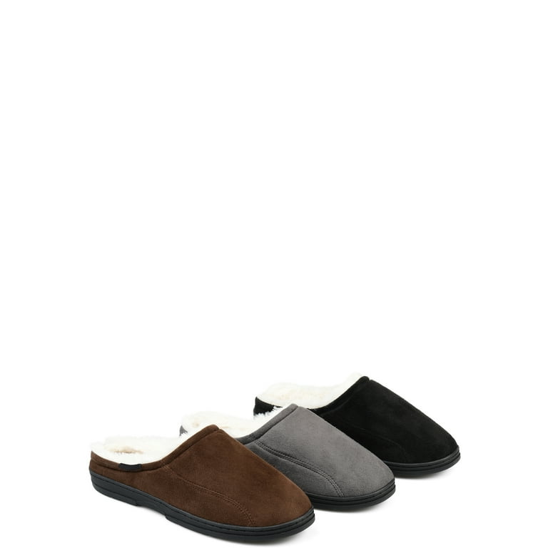Mens fur lined mule cheap slippers