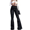 thumbnail image 3 of Womens Denim Pants High Waist Boot Cut Trousers Skinny Bell Bottom Mom Jeans Black S, 3 of 8