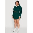 thumbnail image 4 of Womens Plus Size Ribbed Knit Crop Varsity Stripe Sweater, 4 of 5