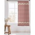 thumbnail image 3 of Sheer Curtains 72 Inches Long, Western Texas Star Retro Semi Sheer Curtains Light Filtering Window Treatment, Country Vintage Red Beige Plaid Privacy Voile Drapes for Living Room Bedroom 52x72 Inch, 3 of 7
