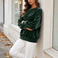 thumbnail image 4 of Enjoytime Crewneck Sweatshirts Women Long Sleeve Velvet Pullover Tops Solid Trendy Casual Soft Oversized Sweatshirt, 4 of 8