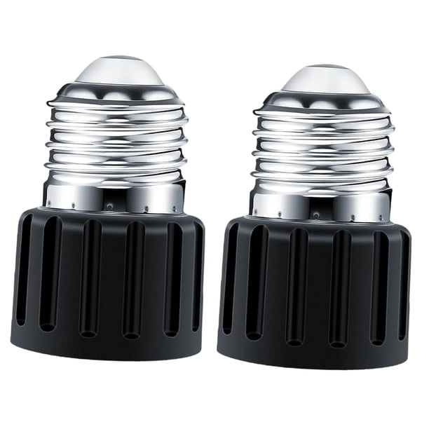 Adaptador de casquillo E26 2x, base de lámpara, resistente a altas temperaturas, universal, práctico, fácil de instalar, adaptador de lámpara con negro