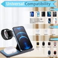 thumbnail image 2 of AOKESI Wireless Charging Station, 3 in 1 Wireless Charger with 18W Adapter, 15W Fast Wireless Charging Dock Fit for iPhone 15 14 13 12 11 Pro Max Plus, iWatch 8 7 6 5 4 3, AirPods 3 2 Pro, Black, 2 of 6