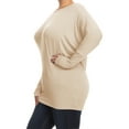 thumbnail image 3 of MOA COLLECTION Women's Plus Size Dolman Sleeve T-Shirt – Casual Solid Color Top, 3 of 4