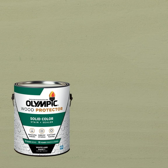 Olympic 1 Gallon SC-1001 Aluminum Exterior Solid Wood Protector Stain Plus Sealer in One