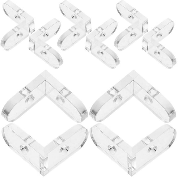 LEORX 15pcs Acrylic Angle Brackets For Fixing Transparent L Shaped Clips Suitable For Home Decor And Storage