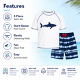 thumbnail image 4 of Big Chill Boys' Rash Guard Set - UPF 50+ Short Sleeve Swim Shirt and Bathing Suit Trunks - Swimwear Set for Boys (4-14), 4 of 6