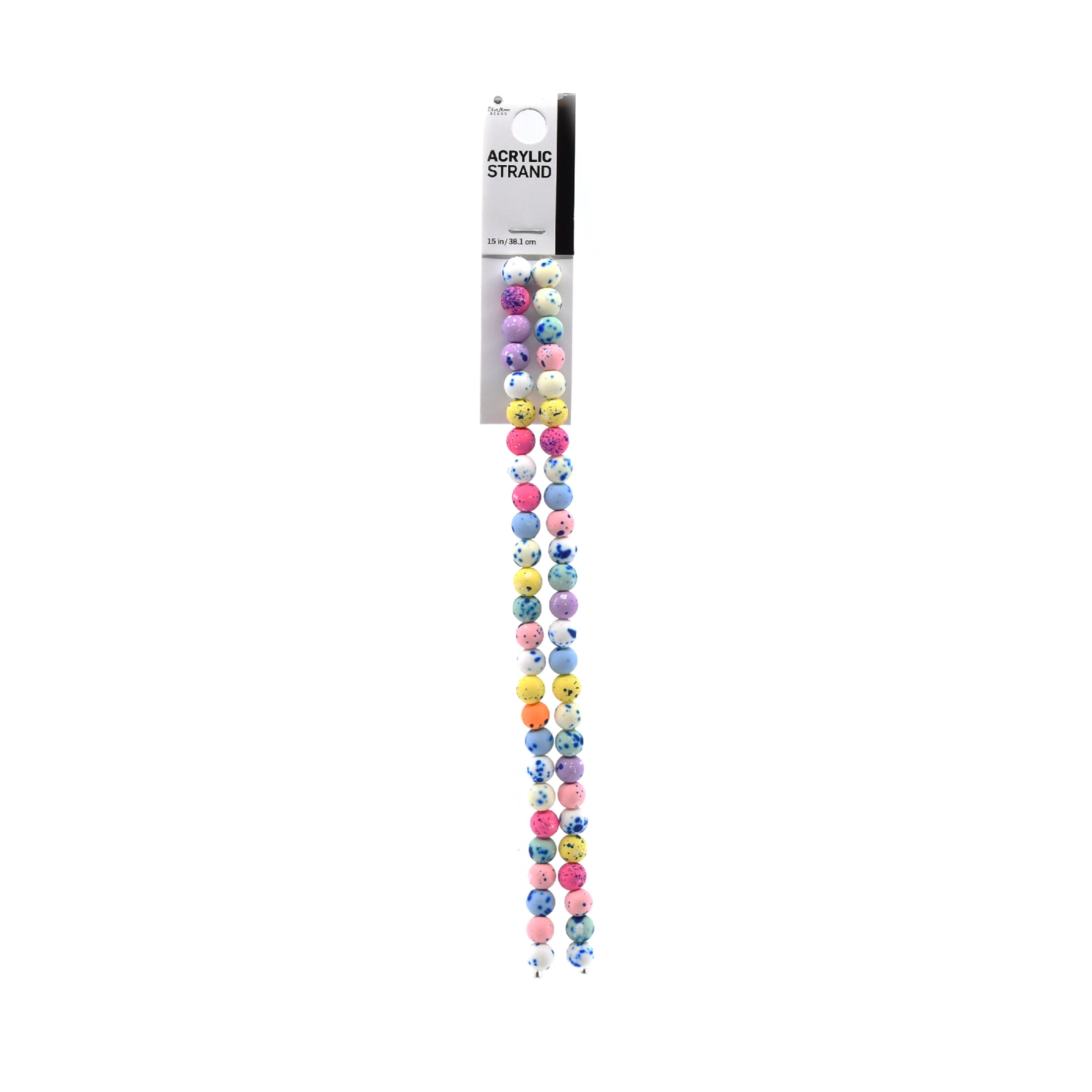 (2 pack) Blue Moon Beads Multi-Color Pastel Acrylic Bead Strand 15 Inches 2-Pack