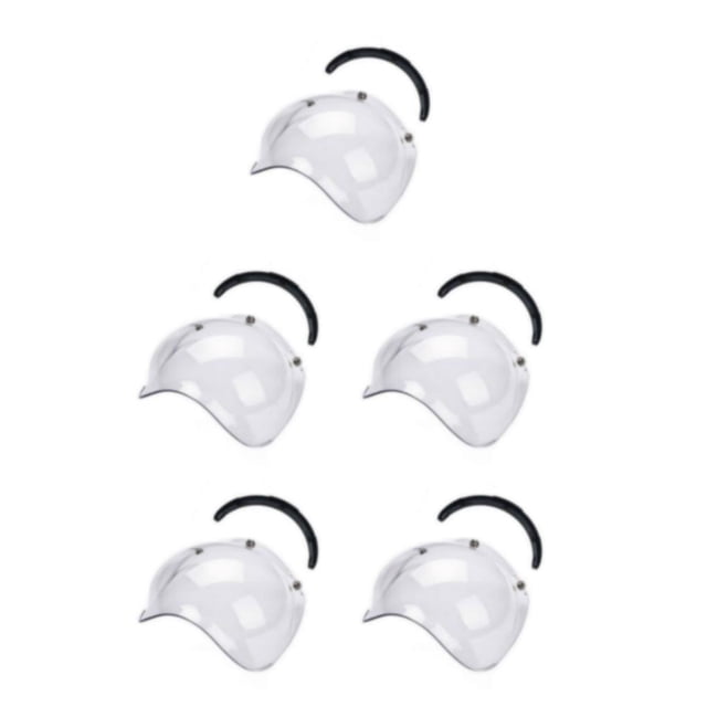 Guardoinrt Retro Style Universal Bubble Jet Visor For Motorcycle Helmet Windproof And Shockproof PC Transparent Color 5Set