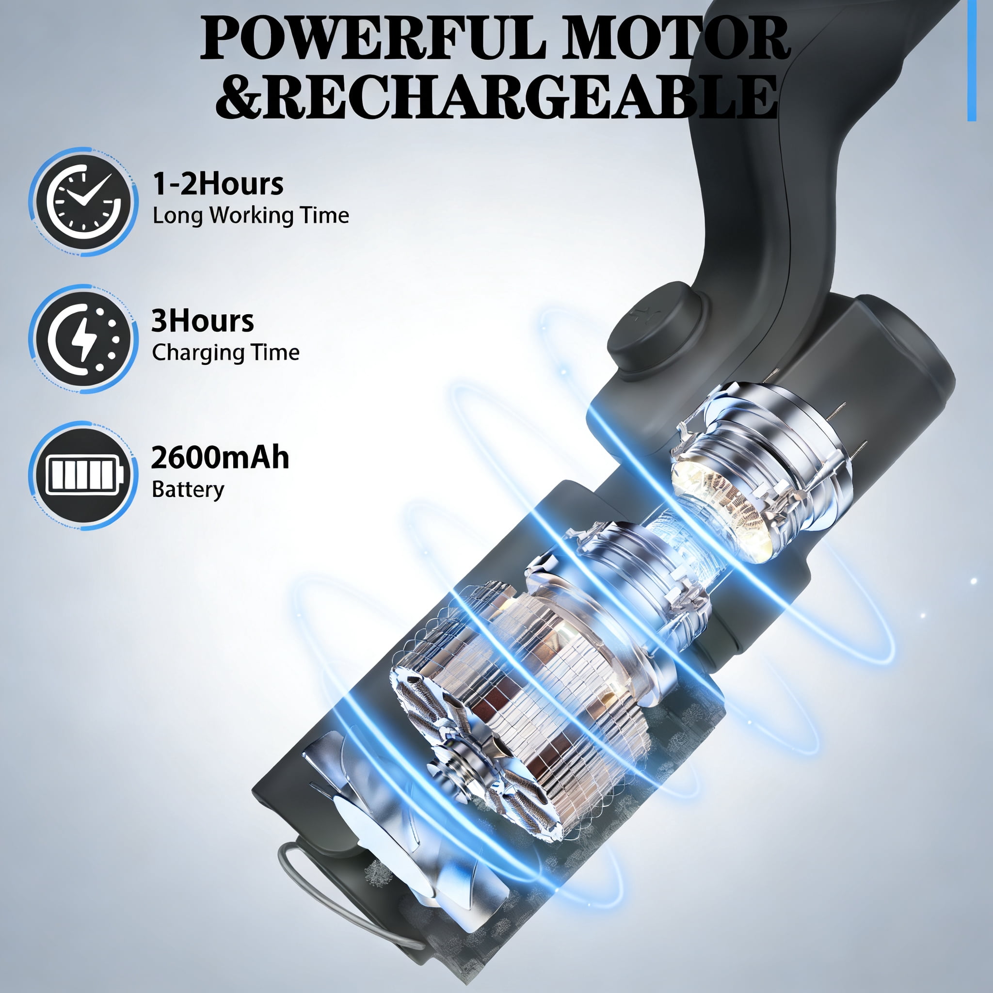 Drayvorx Electric Grill Brush, High Torque BBQ Cleaner,3-Speed Modes, Type-C Rechargeable Clean Tool, Steel Bristles for Porcelain,Cast Iron Etc.