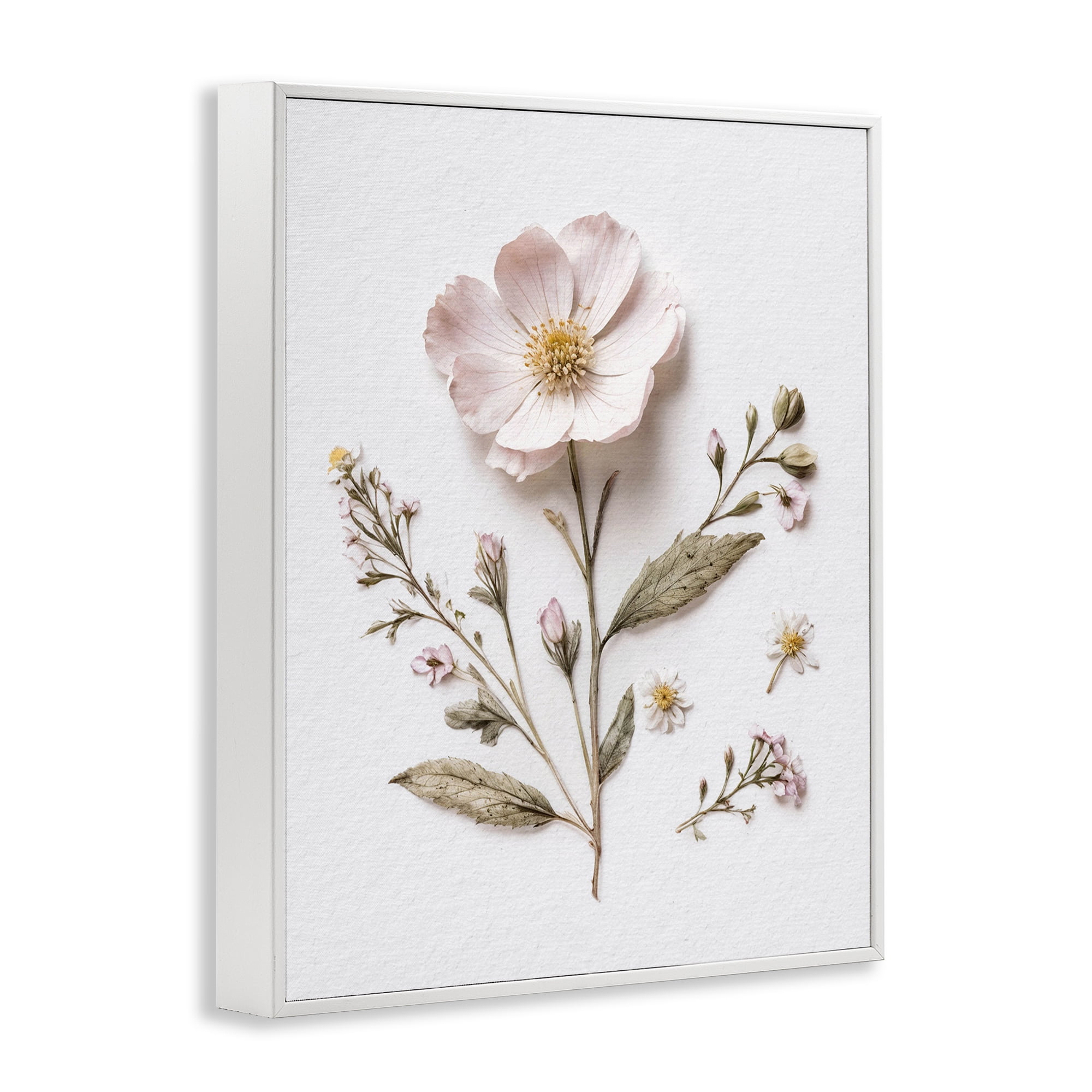 Pressed Wild Flowers White Framed Giclee Art, design by Lettered and Lined