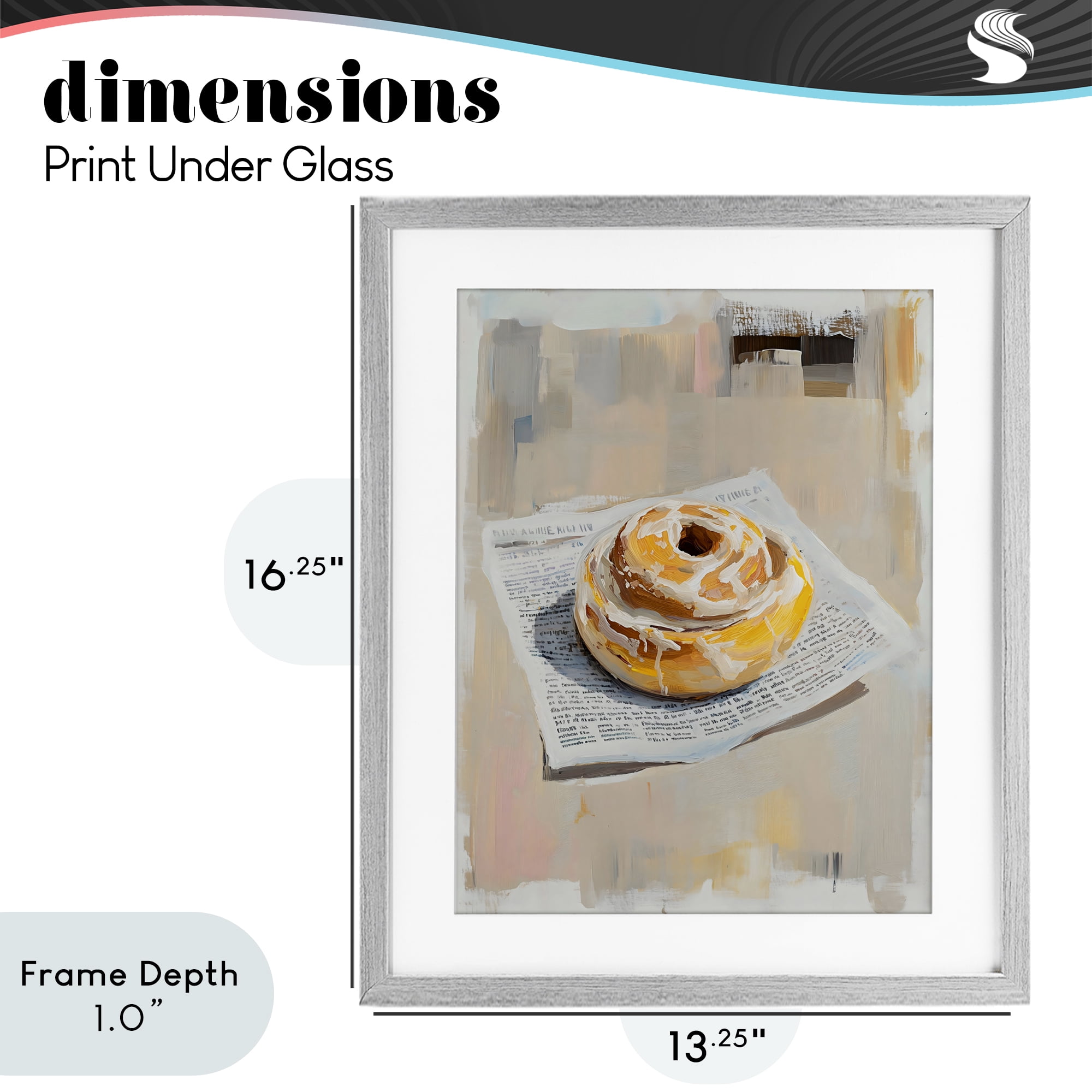 Stupell Industries Cinnamon Roll & Morning Paper Gray Framed Print Under Glass, design by The Prints Vibe