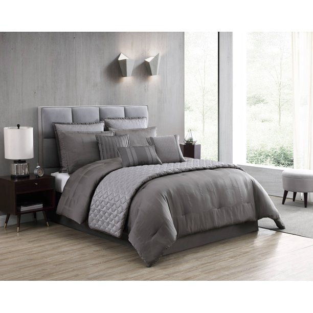 Riverbrook Home Gilmore Gray Jacquard 10 pc King Comforter Set