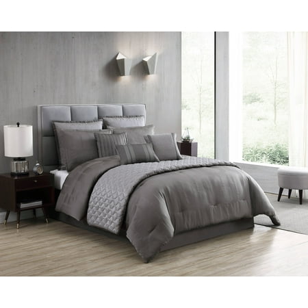 King 10pc Gilmore Comforter Set Gray - Riverbrook Home