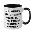 thumbnail image 2 of Love Manager Two Tone 11oz Mug, All Women Are Created Equal but the, Gifts For Friends, Present From Friends, Cup For Manager, 2 of 5