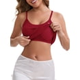 thumbnail image 5 of INSPIRE CHIC Women's Spaghetti Straps Flowy Swing Camisole with Padded Comfortable Long U-Neck Wrinkled Tank Top M Wine Red, 5 of 6