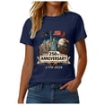 thumbnail image 6 of CAICJ98 Women's 250Th Anniversary Print Crew Neck T-Shirt 1776-2026 250Th Anniversary Tee Patriotic Women's Shirts (Navy,M), 6 of 8