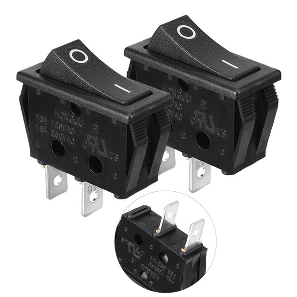 2 Pcs AC 15A/125V 15A/250V On/Off SPST Panel Mount Snap In Boat Rocker Switch