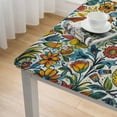 thumbnail image 5 of HAOXIT  Folk Floral Square Tablecloth Table Cloth Washable Polyester Table Cover for Home Kitchen Dinning Room Party Wedding Tabletop Decor 40*40, 5 of 8