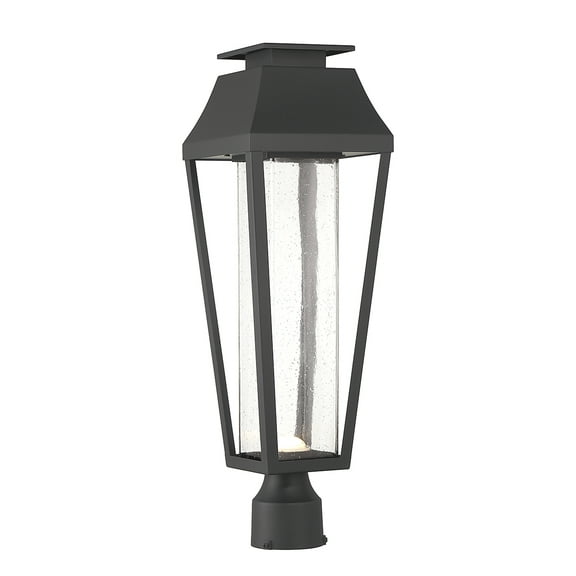 Matte Black LED Outdoor Post Lantern from the Brookline Collection