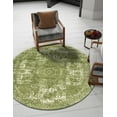thumbnail image 4 of Unique Loom Bromley Collection Area Rug - Wells (5' 1" Round Green/Ivory), 4 of 6