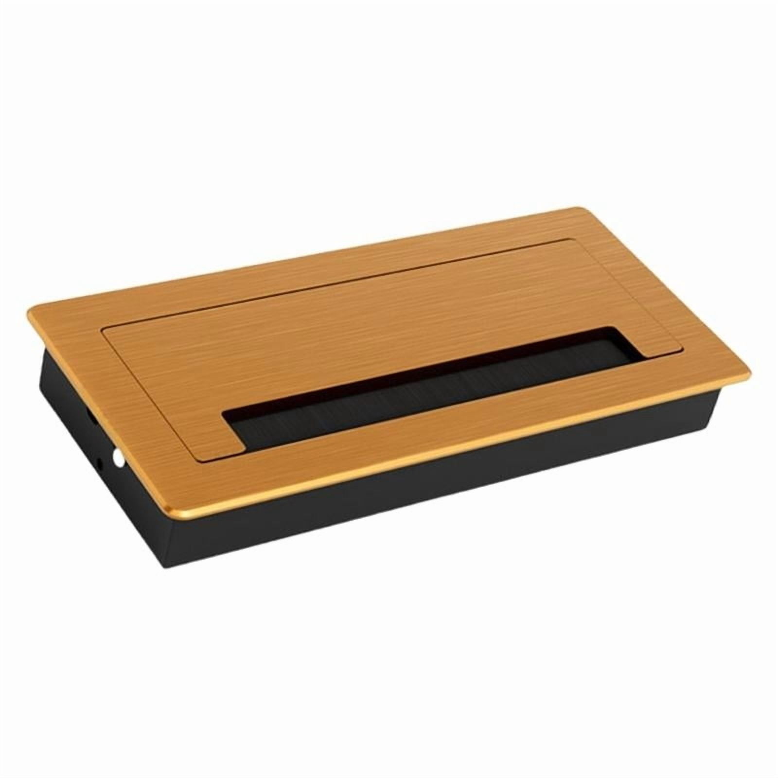 Thickening Aluminum Desk Cable Management Grommets with Brush Rectangle Cord Hole Cover for Office Computer Table