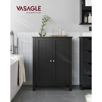 Freestanding Storage Cabinet with Adjustable Shelves - 23.6" Wide Organizer Unit for Bath, Living Room, Ink Black