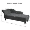 thumbnail image 3 of Sillón Chaise Longue de Terciopelo – Respaldo Reclinable – Brazo Izquierdo – Botonadura Decorativa – Patas Altas de Madera – Dormitorio, Sala u Oficina, 3 of 8