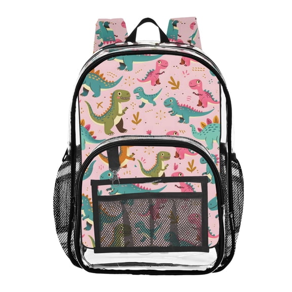 ALAZA Clear Backpack Dinosaur Cartoon PVC Transparent BookBag