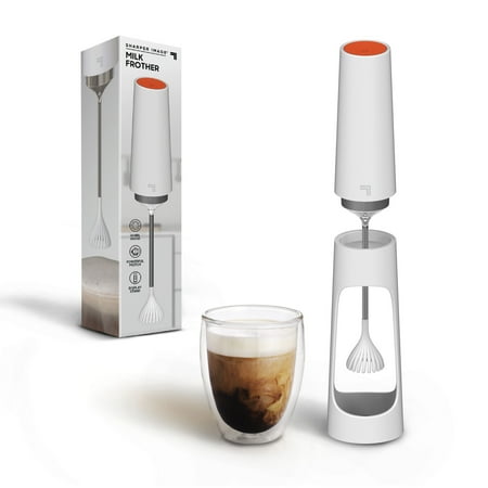 Sharper Image® Electric Milk Frother for Dense and Long-Lasting Foam Creation, White