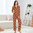 thumbnail image 4 of FORMRS Womens Pajama Set Long Sleeve Top and Pants with Pockets Soft Comfy Lounge Sleepwear, Sizes S-2XL, Red Stripes Pattern, 4 of 7
