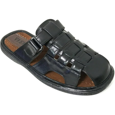 

Men s Sandals Slides Closed Toe Hook and Loop Fisherman Flip Flops Slipper
