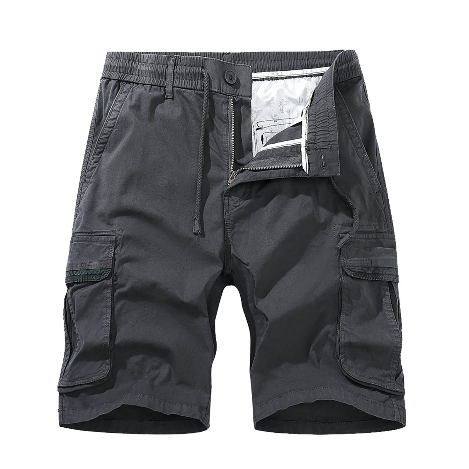 Vedolay Mens Casual Shorts Summer Solid Color Button Cargo