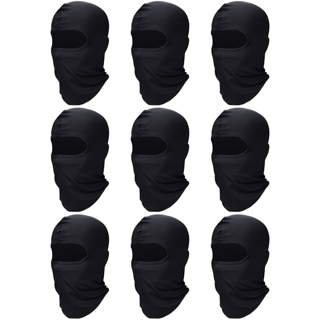 Máscara de esquí SATINIOR con cobertura integral para hombre, 9 unidades, color negro