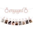 thumbnail image 1 of Golden Onion Paper Engagement Party Banner engaged Letters Flag Party Photo Wall Flag Scene Layout, 1 of 5