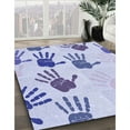 thumbnail image 3 of Ahgly Company Machine Washable Indoor Round Transitional Lavender Blue Area Rugs, 4' Round, 3 of 7