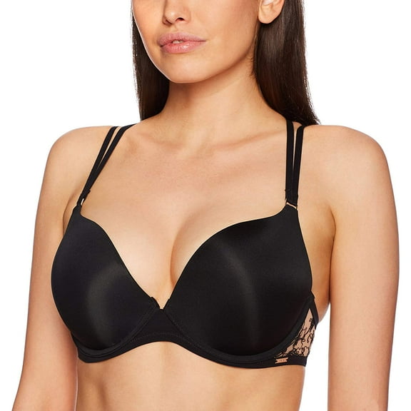UNVEILED BY FELINA Black/Fawn Omnia Push-Up T-Shirt Bra, US 32D, NWOT