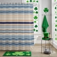 thumbnail image 5 of Shower Curtain, Blue Beige Stripes Lines Waterproof Shower Curtain Set with Hooks for Bathroom Showers,Stalls and Bathtubs,36x72In Abstract Geometric Pattern, 5 of 9