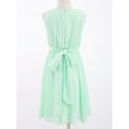 thumbnail image 5 of TiaoBug Kids Girls A-Line Pleated Chiffon Dress Sleeveless Flower Girl Wedding Party Gown 4-14, 5 of 7