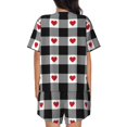 thumbnail image 4 of Womens Pajama Sets With Pocket, Heart Black Buffalo Plaid Gingham Lounge Sets Short Sleeve Sleepwear PJ Sets for Women, 4 of 6