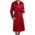 thumbnail image 3 of Men's Satin Kimono Robe Silk Classic Long Bathrobe Pockets Lightweight Loungewear, 3 of 6