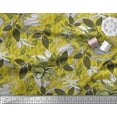 thumbnail image 3 of Soimoi Yellow Cotton Jersey Fabric Artistic Leaves Decor Fabric Printed Yard 58 Inch Wide, 3 of 5