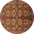thumbnail image 1 of Ahgly Company Indoor Round Oriental Brown Industrial Area Rugs, 3' Round, 1 of 4