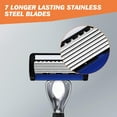 thumbnail image 3 of 7-layers Manual Men's Razor, Stainless Steel Blades Razor for Men with Precision Trimmer, Metal Razor Holder (1Handle and 24Blades), 3 of 7