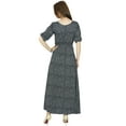 thumbnail image 4 of Bimba Women Black Classic Chic Style Maxi Dress Long Gown Elastic Waist, 4 of 5