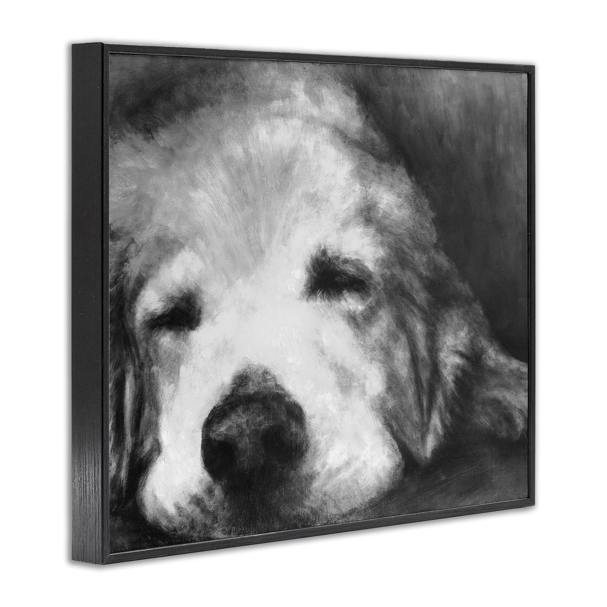 Stupell Industries Monochrome Dog Day Afternoon Black Framed Giclee Art, design by Walt Johnson